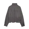Venta Caliente Transfronteriza AliExpress Nueva Moda Primavera 2026 Casual Holgada Adelgazante Cordón Cuadros Cuello Alto Chaqueta Abrigo