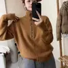 Estação Europeia Estilo Preguiçoso Gola Alta Manga Longa Pulôver Suéter Feminino 2026 Outono/Inverno Novo Estilo Moda Versátil Tricô
