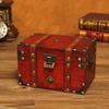 Caja de Almacenamiento de Madera Retro de Estilo Europeo con Cerradura Caja de Almacenamiento para el Hogar Caja de Madera Adornos Decorativos Caja Atrezzo para Escape de Habitación