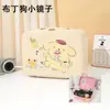 Estuche de Maquillaje de Dibujos Animados de Moda Kuromi con Espejo, Organizador Infantil y Caja de Cuero para Guardar Tarjetas