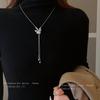 Collar Ajustable Mariposa Incrustada de Diamantes 2024 Nuevo Diseño Versátil Cadena para Suéter Accesorio de Moda Estilo Minimalista