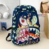 Mochila Pronta para Uso Transfronteiriço do Fabricante com Estampa Completa de Tubarão para Alunos do Ensino Fundamental e Médio e Crianças com Redução de Carga Mochila Personalizada de Grande Capacidade