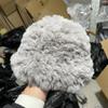 Sombrero de cubo de piel sintética de conejo Rex que no suelta pelusa para mujer, estilo coreano, estilo ins, cálido para invierno, protección para las orejas, sombrero de pescador tejido a mano