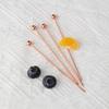 Palitos de Frutas Criativos de Aço Inoxidável 304 Espetos de Contas Redondas Palitos de Decoração de Coquetéis de Bar Conservas de Azeitona Espetos de Frutas de Metal