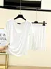 Camiseta de Manga Corta de Modal Shorts Ropa de Abrigo Conjunto Holgado para el Hogar Mujer Verano Estilo Delgado Pijama Conjunto de Dos Piezas de Moda