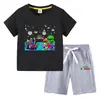 Camiseta infantil de verano 2023, nueva ropa infantil de comercio exterior, pantalones de manga corta de algodón coreano para niños, traje de dos piezas