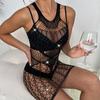 Nova Europa e Americana Hot Drilling Sexy Hollow-out Sexy Underwear Tie-neck Gypsophila Siamese Mesh Roupas