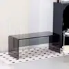 Banco Largo de Acrílico con Onda de Agua de Lujo Ligero Transfronterizo Silla de Comedor Transparente Simple Silla Larga para Cambiar Zapatos en la Puerta Banco al Pie de la Cama
