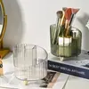 Cubo de almacenamiento de brochas de maquillaje de lujo ligero, organizador de escritorio para lápices de cejas, peine, caja de almacenamiento para labiales, almacenamiento de cosméticos, con patas altas, portalápices