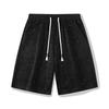 Pantalones Cortos de Sarga de Seda Chenilla Plateada para Hombre Verano Sueltos Combinan con Todo Cintura con Cordón Ocio al Aire Libre Deportes