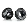 Porca Flange Hexagonal de Aço Inoxidável 304 Preta Din6923 Parafuso Anti-Soltura Tampa Anti-Derrapante Dente de Flor Anti-Soltura
