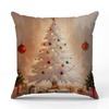 Temu Transfronterizo Nuevo Muñeco de Nieve Infantil Navideño Árbol de Navidad Estampado Lino Funda de Cojín Estampada por un Lado Decoración del Hogar