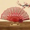 Abanico de Encaje con Accesorios para Cosplay Transfronterizo, Lujoso Abanico Plegable de Rosa Estilo Vintage Europeo, Estilo Fiesta de Té, Convención de Cómics, En Stock
