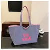 Bolsa de Lona Rayada de Gran Capacidad Nueva Primavera y Verano para Mujer, Bolsa de Tela de Doble Cara, Estilo Coreano, Estilo Ins, Bolso de Hombro Versátil