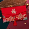Sobres Rojos Bordados con Borlas Estilo Chino para Saludos de Año Nuevo y Festival de Primavera, Sobres Rojos de Mil Yuanes, Sobre Rojo de Tela al por Mayor de Fabricante, Personalizable