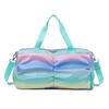 Bolsa de fitness de tamaño pequeño para mujer, bolsa de entrenamiento con separación húmedo-seco, bolsa deportiva ligera de gran capacidad, bolsa de viaje color arcoíris láser