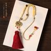 Estilo étnico artístico de moda nacional de alta gama borla roja jade con cuentas colgante para coche seguro auspicioso decoración colgante para coche