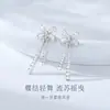 Pendientes de Plata S925 con Borla de Lazo Brisa y Mariposa para Mujer Lujo Ligero Moda Pendientes de Botón con Diamante Regalo de Vacaciones de Gama Alta