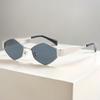Lentes de sol de diamantes para mujer 2024 nuevos lentes de sol de metal personalizados de montura pequeña foto forma cóncava Corea del Sur