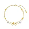 Tobillera de Perla Infinito Estilo Nuevo 2025, Moderna, Sencilla, Elegante, de Nicho, Personalizable, Fresca, Estilo Casual, Joyería para el Pie de Doble Capa para Mujeres