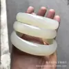 Pulseira Natural de Jade Verde e Branco Afegão, Pulseira de Jade de Seda de Xinjiang, Pulseira de Seda de Calcedônia, Presente Corporativo Atacado