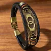 Nuevo Pulsera Tejida de Cuero Hebilla de Aleación Moda Retro Europea y Americana Más Vendida Pulsera de Cuero Directo de Fábrica