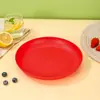 Plato Redondo de Paja de Trigo Plato de Frutas de Plástico para el Hogar Plato de Fibra para Snacks de Verduras Cena