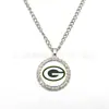 Venta Caliente Transfronteriza Collar Redondo de Tiempo con Diamantes Pavimentados NFL32 Joyería de Fútbol de Equipo Accesorios de Equipo Suministro Directo