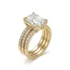 Fabricante Ziyu Atacado Aliexpress Conjunto de Três Peças de Anel, Joias para Ocasiões de Casamento e Noivado, Estilo Elegante e de Alto Padrão