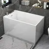 Bañera Pequeña para Apartamento Acrílico Red Social Japonesa Bañera Pequeña con Herrajes Remojo Profundo Sentado Bañera Acrílica