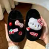 Novas pantufas de algodão infantis para outono e inverno, design fofo de desenho animado para meninas, pantufas quentes para casa e pantufas de algodão combinando para pais e filhos