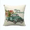 Funda de almohada navideña impresión de lino funda de almohada de coche de Navidad suministro de fábrica