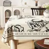 Mantel vintage estilo francés, impermeable y resistente al aceite, lavable, mantel rectangular, estilo de mediados de siglo, lujo ligero, mantel de comedor con ambiente de alta gama