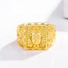 Nuevo Anillo para Hombre Chapado en Oro Estatua de Buda Anillo Chapado en Oro 999 Apertura Cabeza de Buda Anillo de Bendición de Dinero