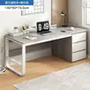 Mesa de Computador de Mesa, Mesa para Home Office, Design Moderno Simples com Três Gavetas, Mesa de Quarto, Mesa de Estudo e Escrita para Estudantes
