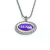 Collar con colgante de gema de tiempo de diamante ovalado de la NFL Fútbol Americano 32 Equipos Green Bay Panthers Collar con nombre del equipo