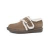 Weiwei Girl 723-10 Sapatos Burken com forro de lã de fundo grosso Retro Loafers Bocken Sapatos individuais Sapatos de inverno Mao Mao Algodão