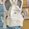 Nova mochila estilo coreano ins de bolinhas para meninas, renda, alto valor estético, grande capacidade, mochila escolar para estudante do ensino médio, mochila estilo floresta