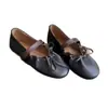 Zapatos Planos de Ballet para Mujer con Suela Suave Mary Janes, Nuevo Estilo Francés Otoño Punta Redonda Moño 2026 Negro