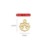 Qk085 Venda Quente 10 Dourado Fosco Pequeno Redondo Sorte Dupla Felicidade Sorte e Longevidade Pulseira Tags DIY Acessórios de Joias Liga de Zinco