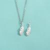 Pingente de Pena em Prata de Lei S925 Pulseira de Corda Trançada Feita à Mão DIY Pulseira de Cristal Colar Pingente de Pena Acessórios Estilo Coreano
