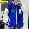 Chaqueta de Béisbol Nueva para Hombre Primavera y Otoño, Corte Holgado Casual con Bordado de Letras, Atuendo de Pareja, Abrigo Elegante