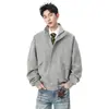 Chaqueta de Patchwork Desestructurada con Cuello Alto de Marca Nueva y de Moda Estilo Americano para Hombres y Mujeres, Ropa Exterior Casual Versátil de Moda Suelta Retro