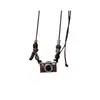 Collar de Borla de Cámara Marrón Retro para Mujer, Estilo Dulce y Genial para Chicas, Cadena de Cuello Hip-Hop, Accesorio de Moda Personalizado