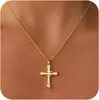 Moda Europea y Americana, Lujo Ligero, Estilo de Gama Alta de Nicho, Collar con Colgante de Cruz, Colgante Decorativo Creativo Personalizado Transfronterizo