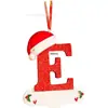 Iniciales Navideñas con Decoración de Letra de Gorro Rojo, Decoración Colgante Navideña DIY, Colgante Personalizado Regalos