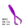 Isca Flutuante com Rosca Cauda Dupla-T 4cm Micro-Jig Cauda de Camarão Isca Macia Pesca de Raiz Gancho com Cabeça de Chumbo Peixe Mandarim Peixe Perch Verde Isca de Pesca