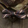 Novo estilo de gravatas borboleta para homens vintage all-match noivo casamento mulheres café marrom vermelho azul listrado flor distinto