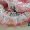 Falda tutú de encaje plisado de malla hecha a mano para manualidades, 15 cm de ancho, falda de pastel plisada, decoración de ropa de muñeca, nuevo