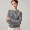Suéter de cachemira para mujer con diseño floral de encaje de perlas tridimensional, cuello redondo, estilo abierto al frente, nueva colección otoño/invierno, prenda exterior de manga larga a la moda